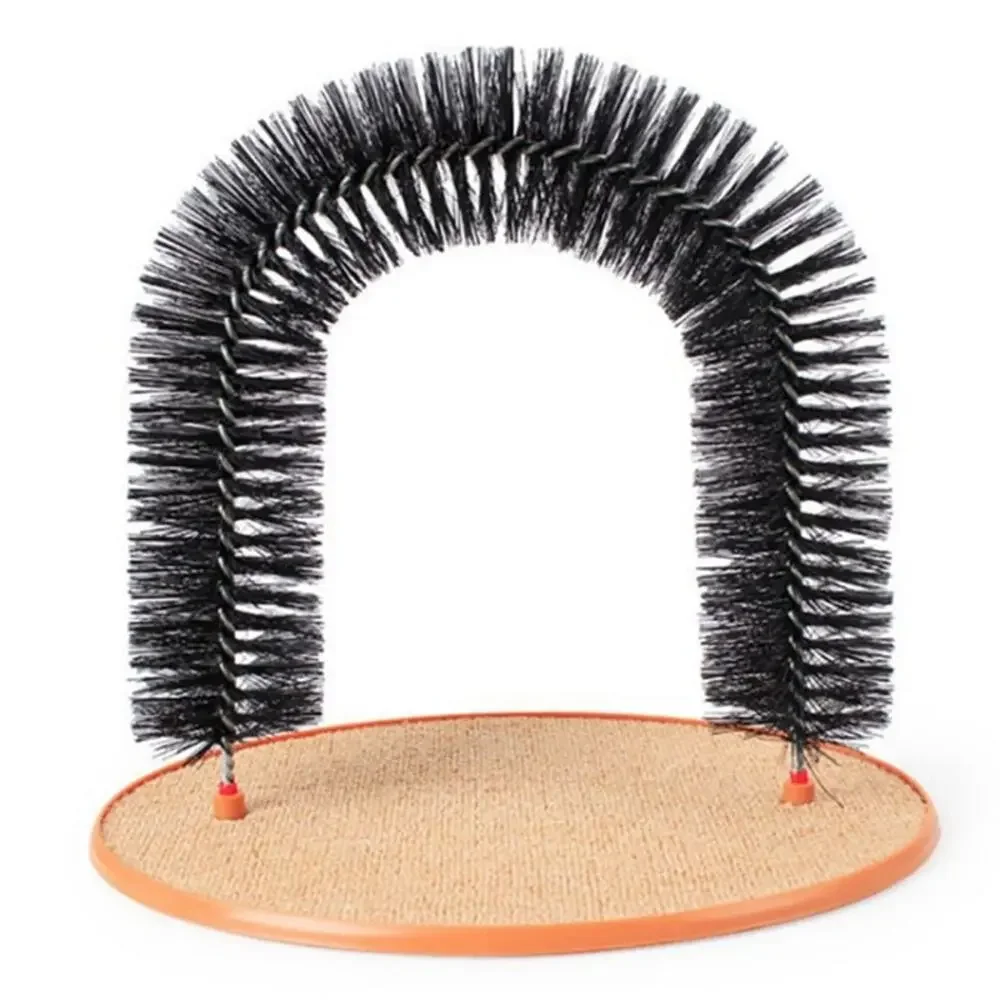 Cat Arch Self‑Groomer Scratcher Toy with Hanging Mouse, Pet Massage Comb